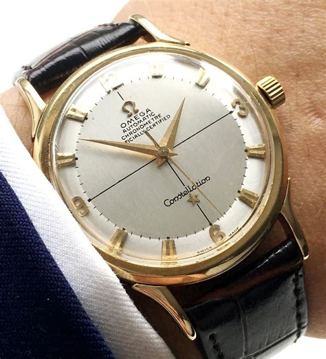 gold omega constellation vintage